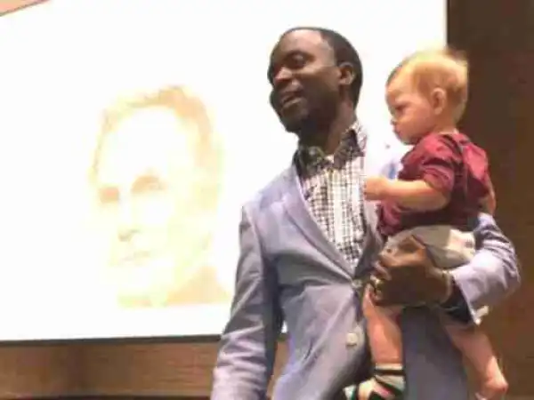 Wow! University Professor Spotted Giving Lecture While Carrying His Student